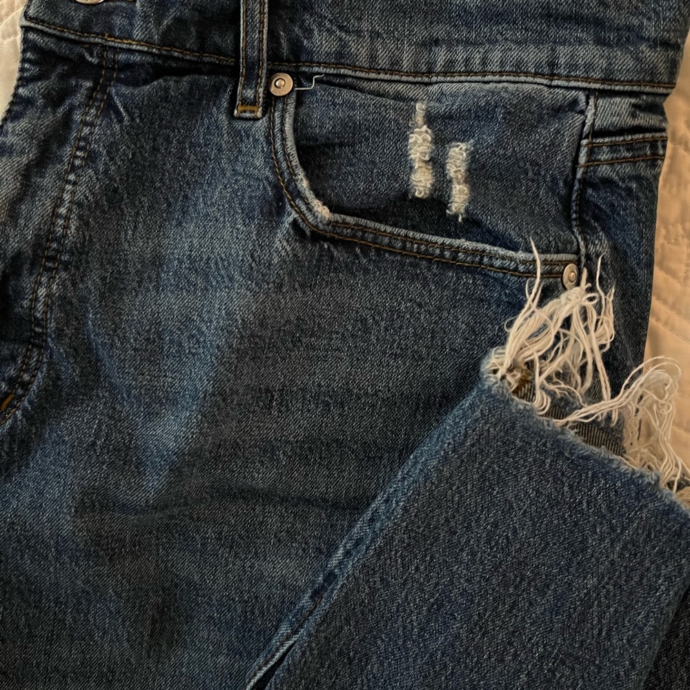 LOFT High Waist Straight Crop Jeans - Picture 2 of 3